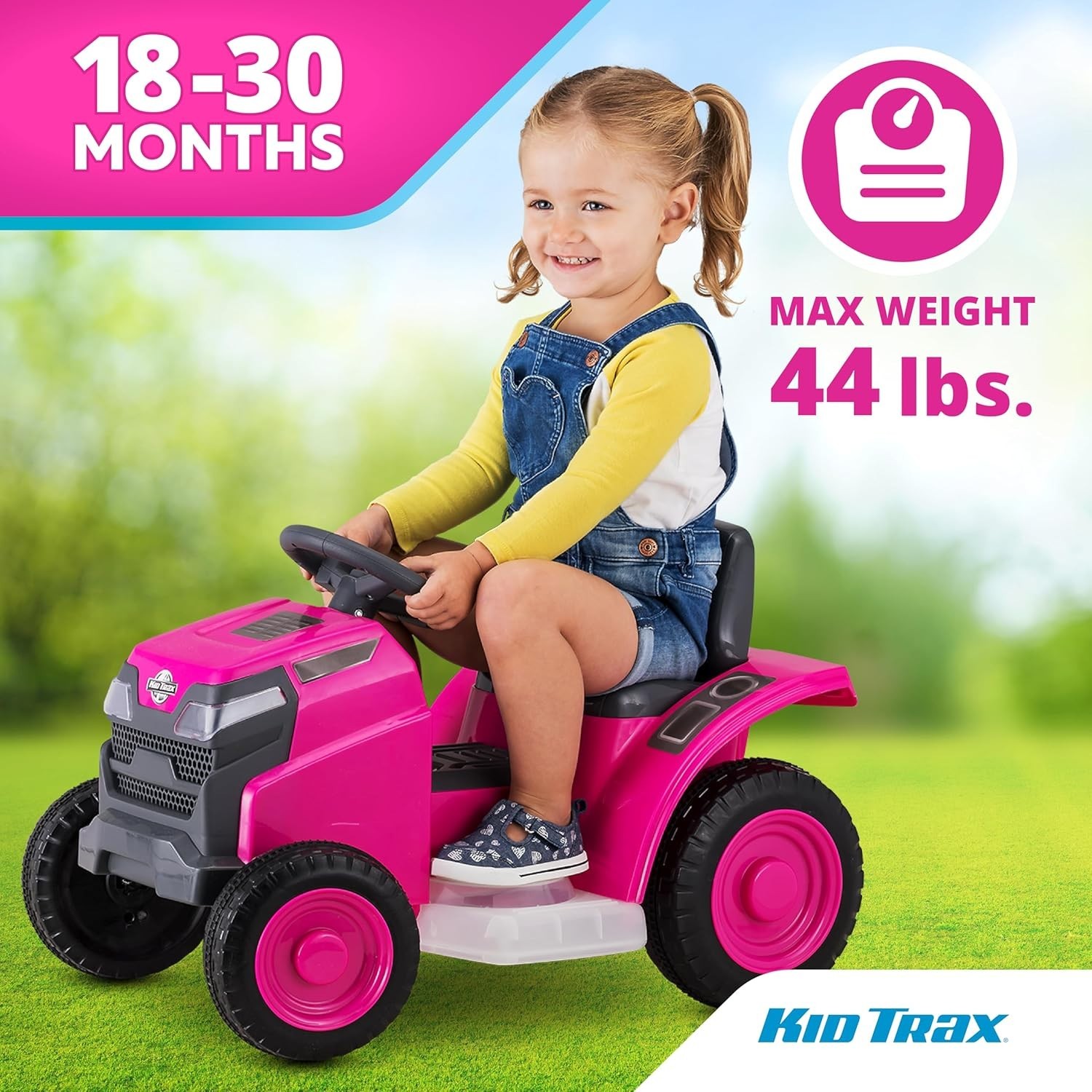 Mow and Go Ride On Lawn Mower – Electric Cars for Kids, Toddler Outdoor Toys, T