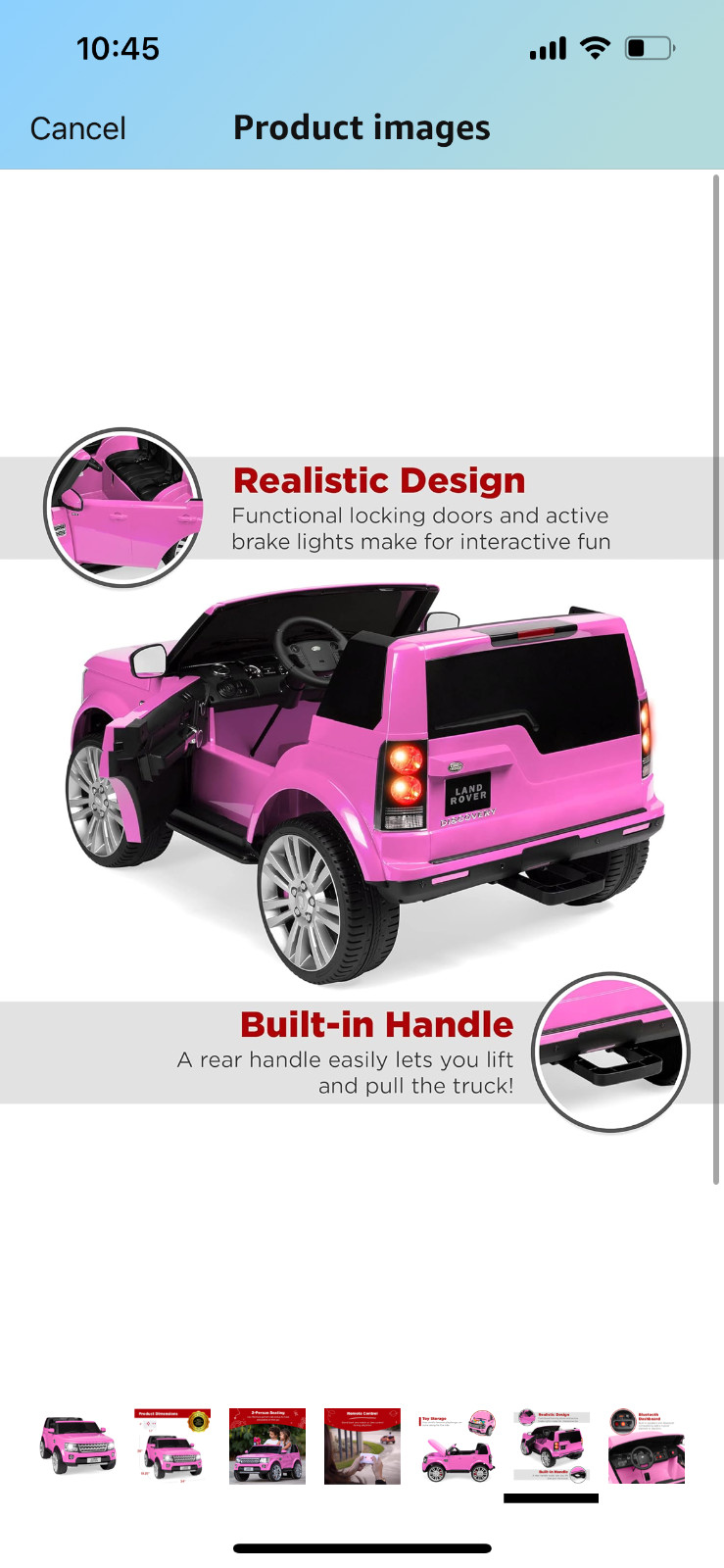 kids car 2 seater land rover