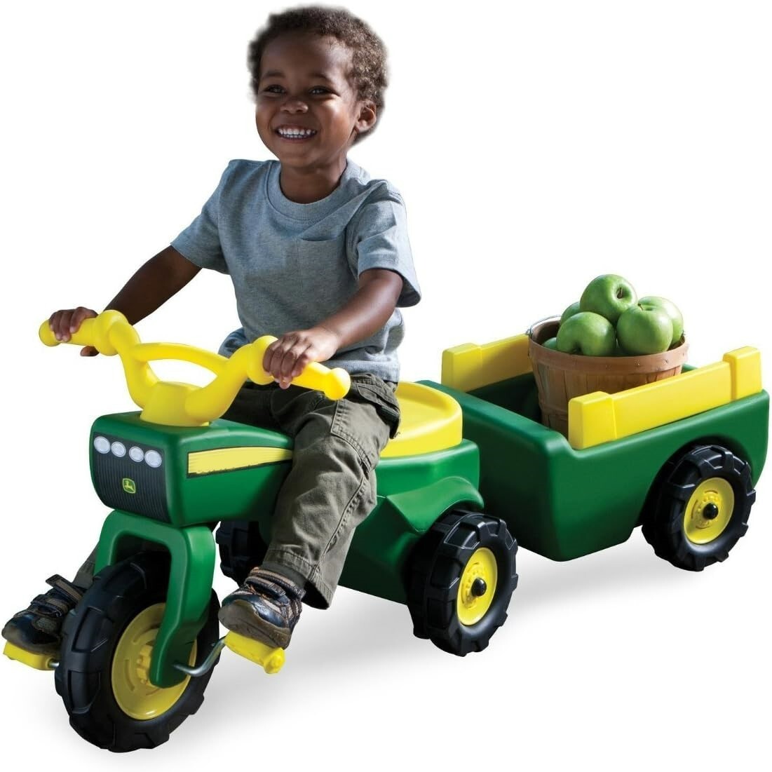 Farm Tractor and Trailer Pedal Ride-On Toy for Kids Gift
