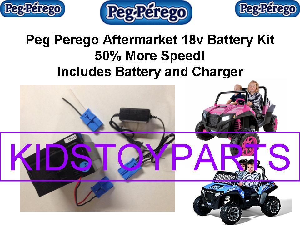 18V BATTERY & CHARGER PEG PEREGO RZR 900 LONGER RUNTIME THAN OTHERS