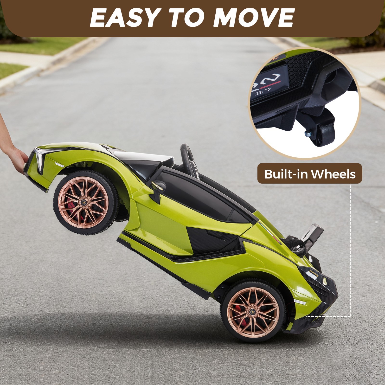 TOBBI 12V Lamborghini SIAN Kids Electric Ride On Car Toy w/ Remote Control