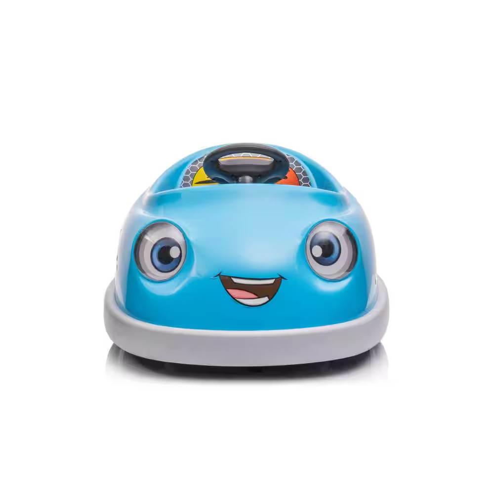 12-Volt Bumper Car Dual Drive for Kids 1-6-Years Old Electric Car W/Pushrod Dinn