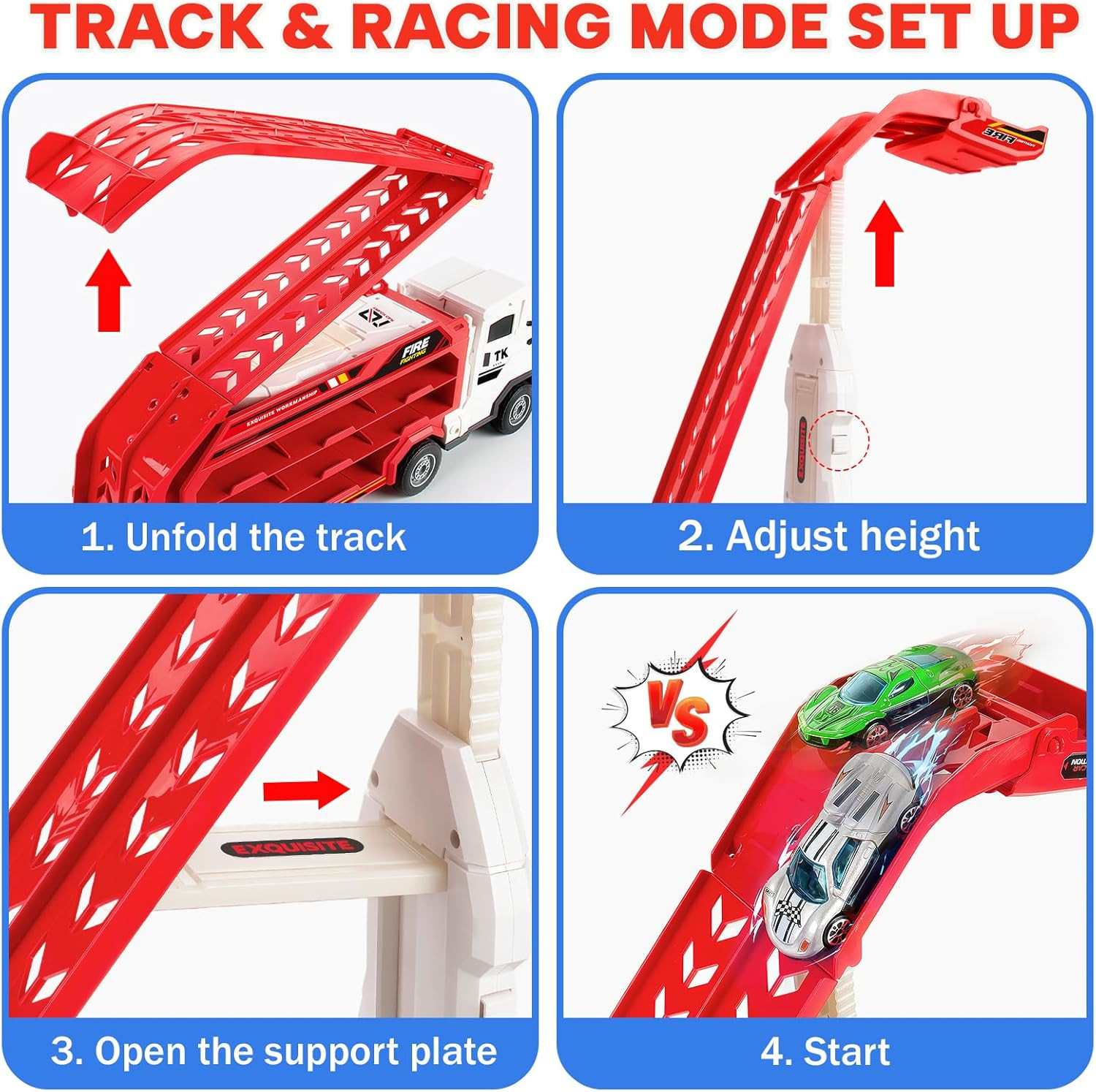 Truck Car Toys for 3, 4, 5, 6 Years Old Boys Girls, 25 in Race Track Truck Toys,