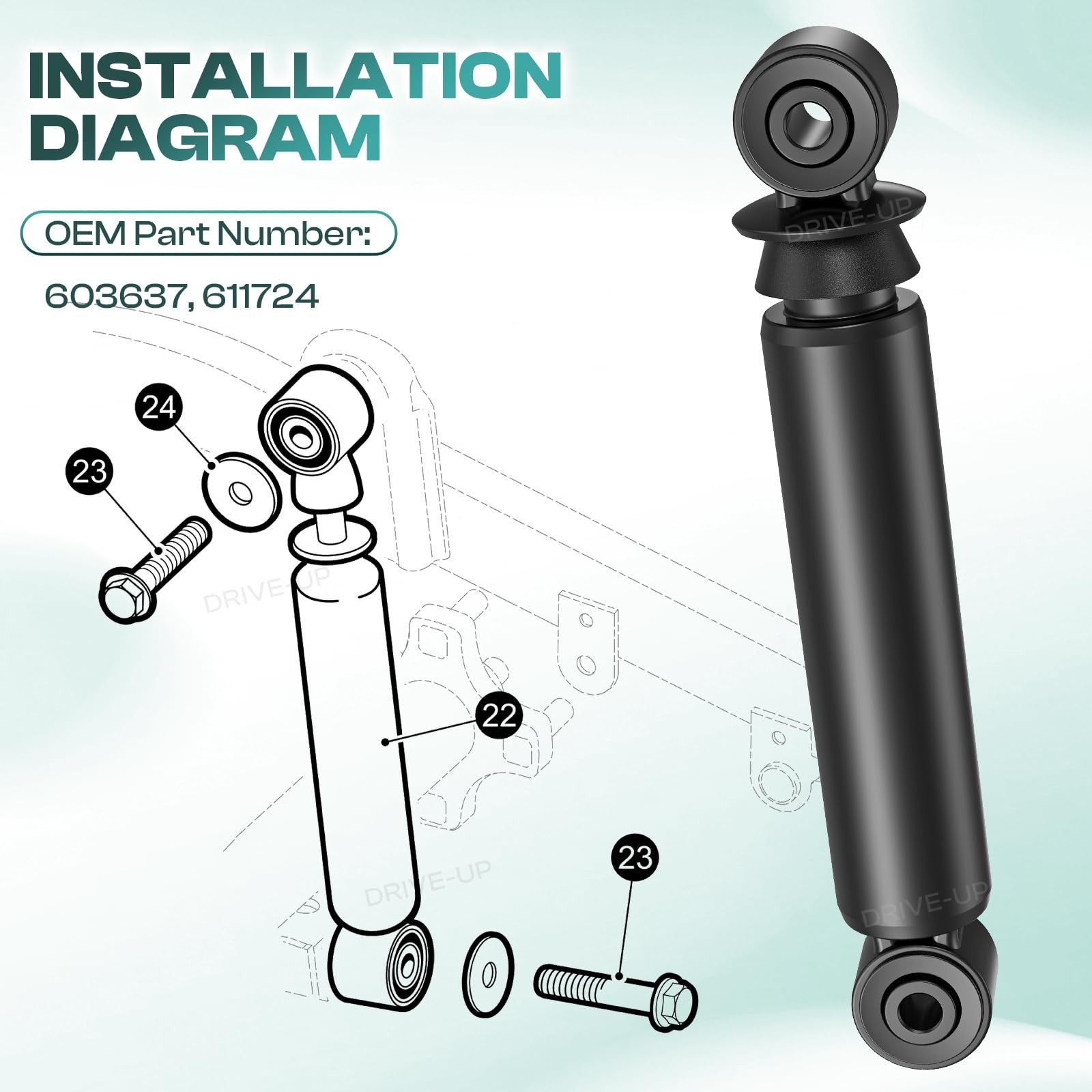 DRIVE UP Rear Shock Absorbers for EZGO RXV Golf Cart Gas Electric Models 2008…