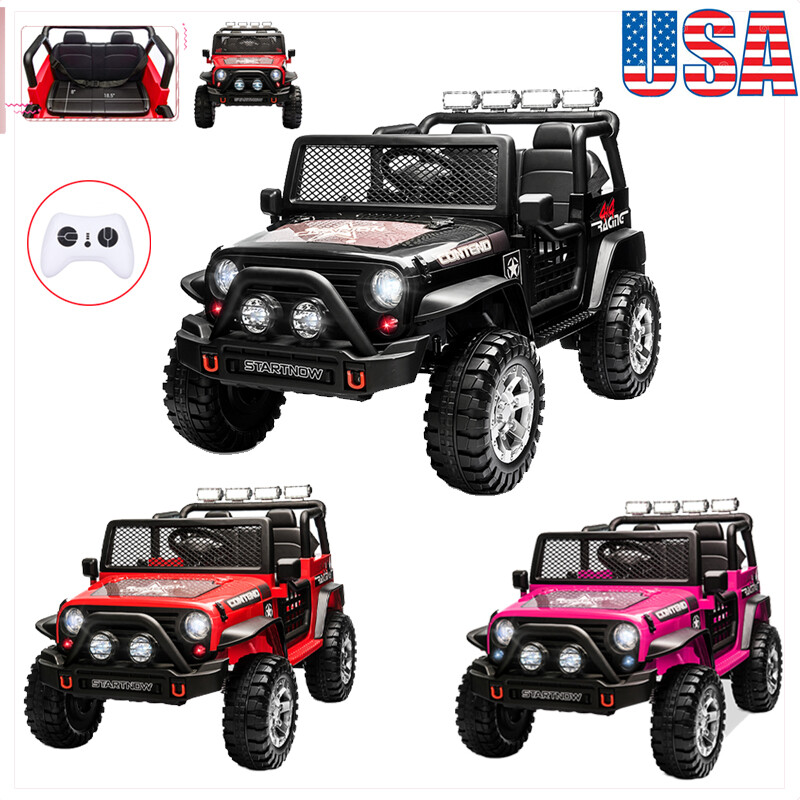 12V Kids Ride on Car 2 Seats Electric Truck Jeep Toys MP3 w/Remote Control Gifts
