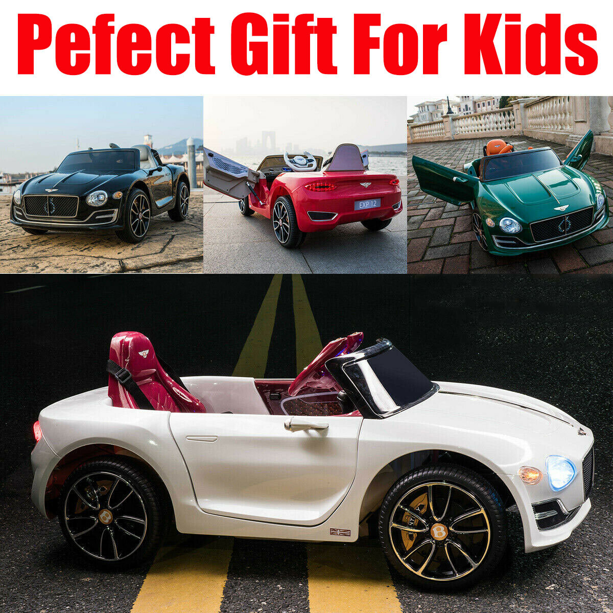 Licensed Bentley EXP12 12V Kids Electric Car Ride On Toys with Remote Control