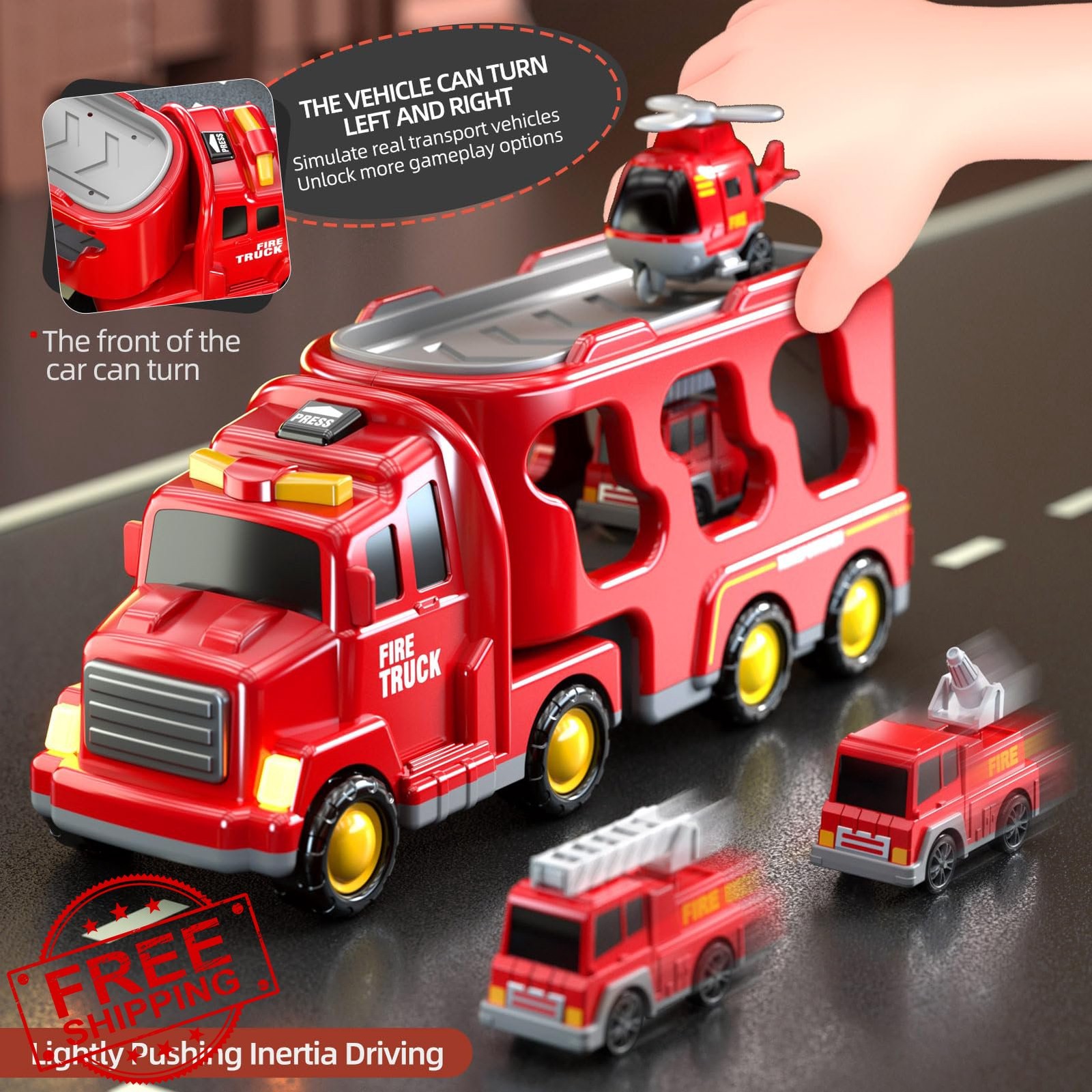 Beby Buty 5 in 1 Fire Truck Toys Boys 3-6Y