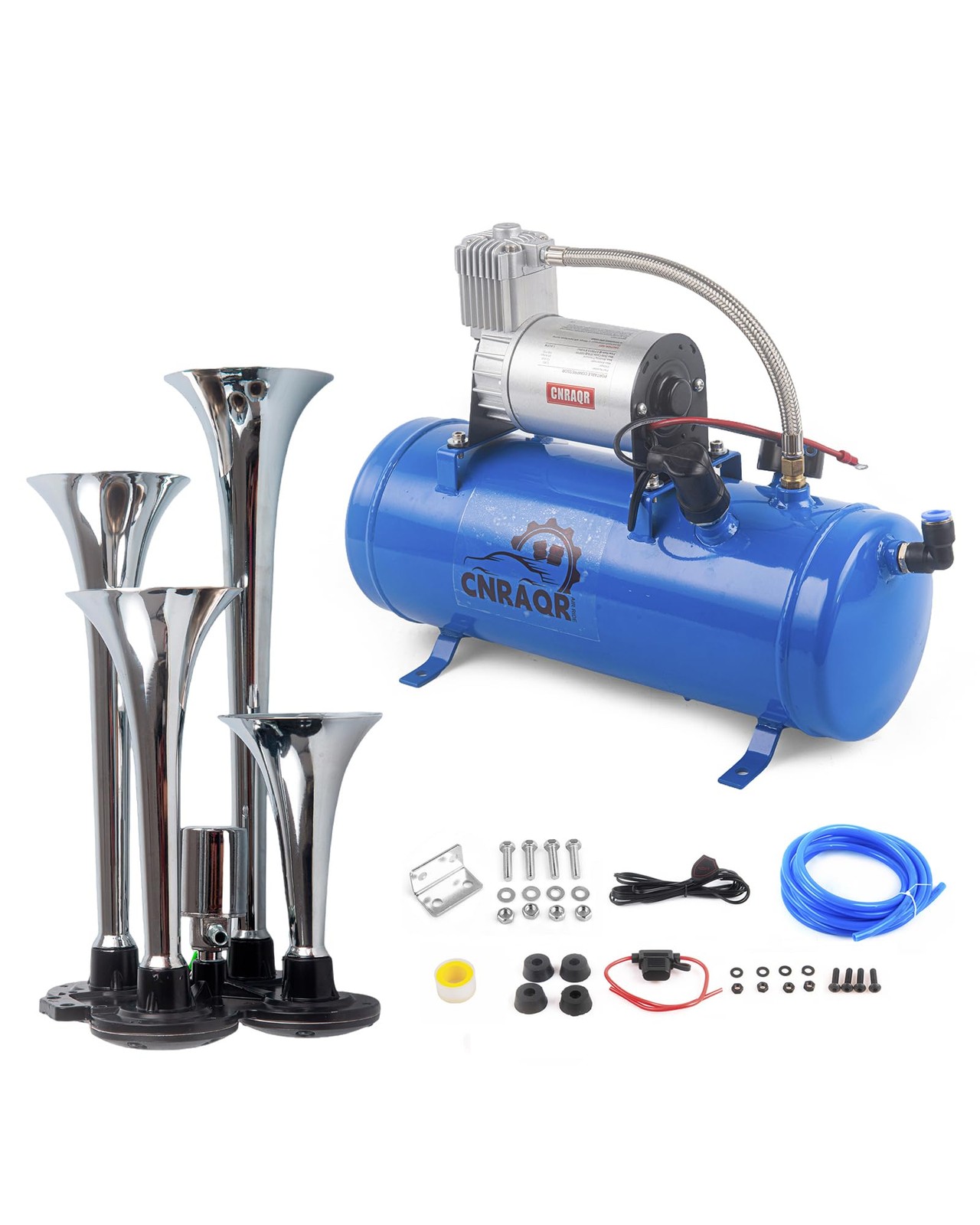 CNRAQR 178DB 4 Horns Train Horn with 1.6 gallon Air Tank and 150 PSI Compress…