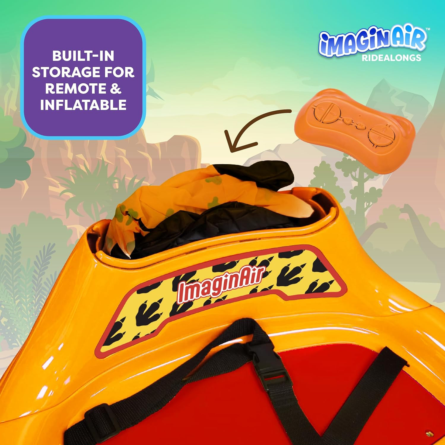 6V Raptor Dinosaur Toys Bumper Car – Kids Car to Drive, Ride on Toy, Auto-Inflat