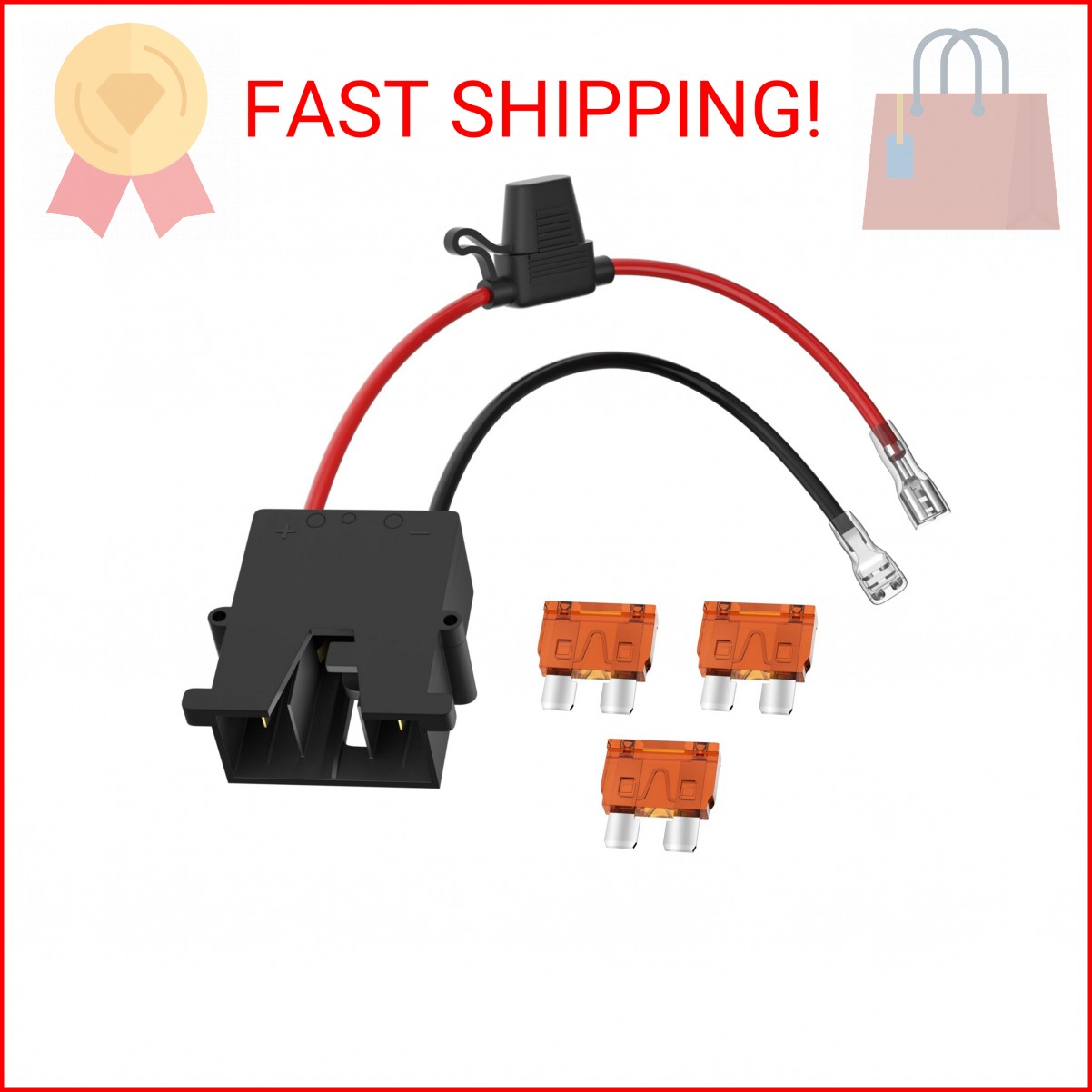 RVBOATPAT Replacement Wire Harness Connector 12 Volt Power Wheels Battery with 1