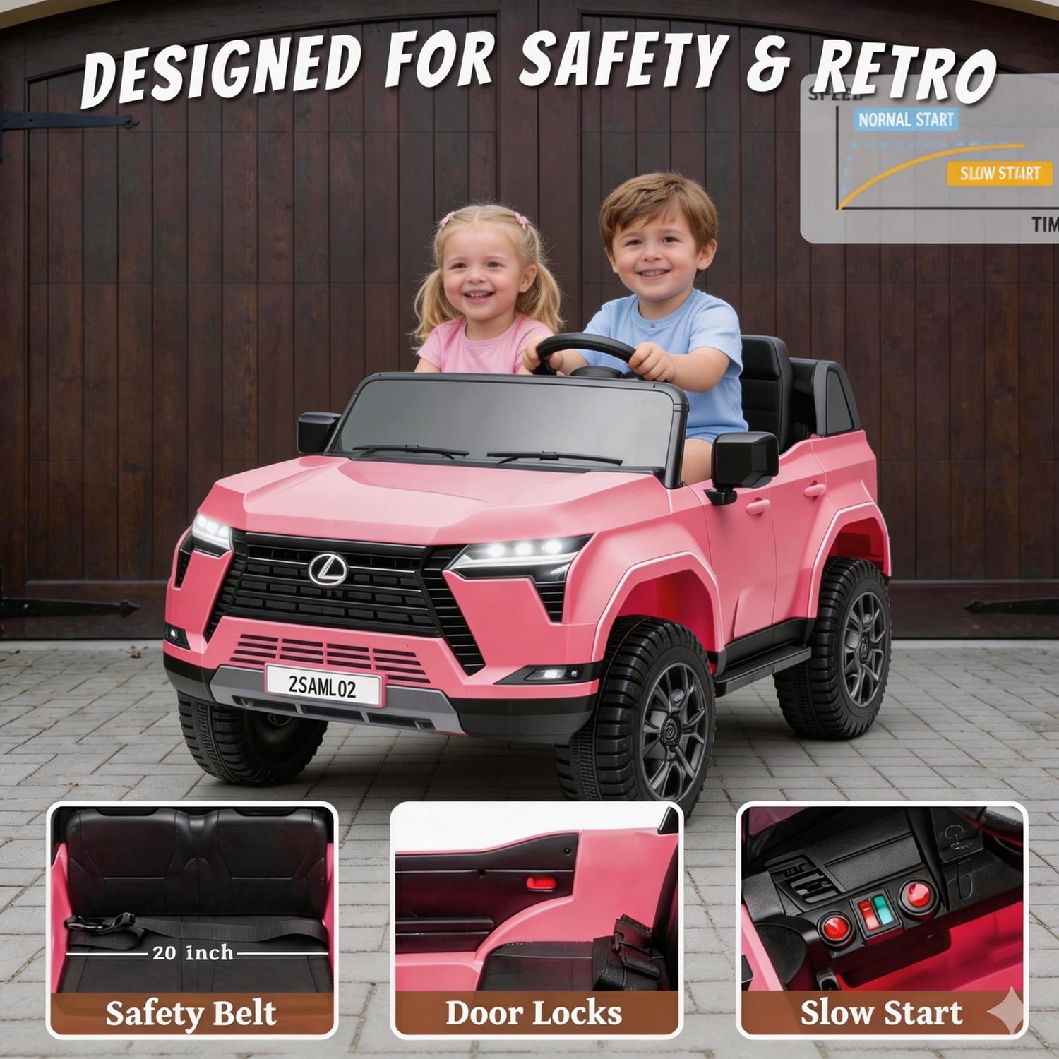 24V 2 Seater Kids Ride On Car Lexus GX550 Electric Truck Power Wheel with Remote