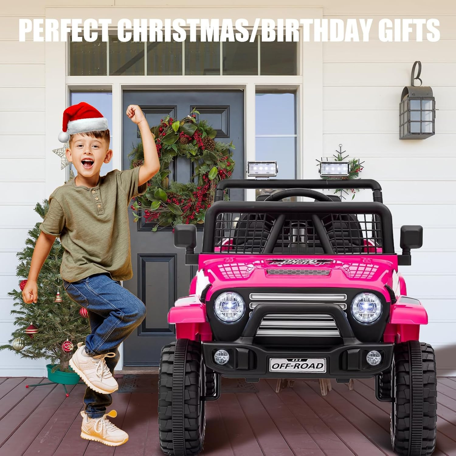 24V Ride on Jeep, Kids 2 Seater Ride on Car Truck W/4Wd Motor, Remote Control, 3