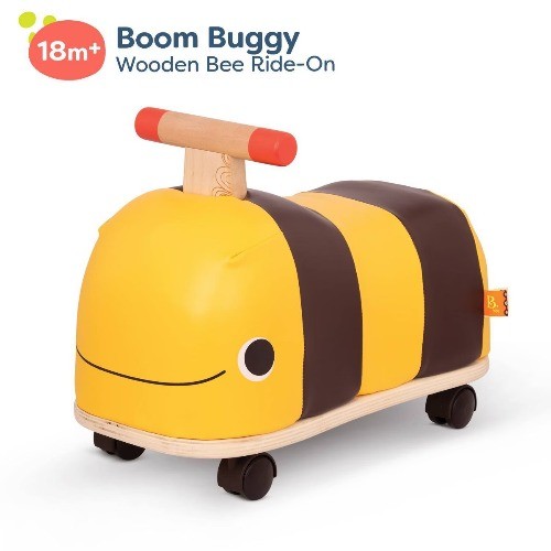 B. toys Wooden Bee Ride-On -Boom Buggy Toddler Push Toy,Physical Fitness Builder