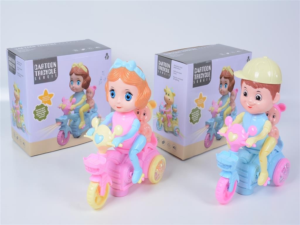 Electric Baby Tricycle Toy Musical Lights Ride On Cartoon Trike Toddler Gift