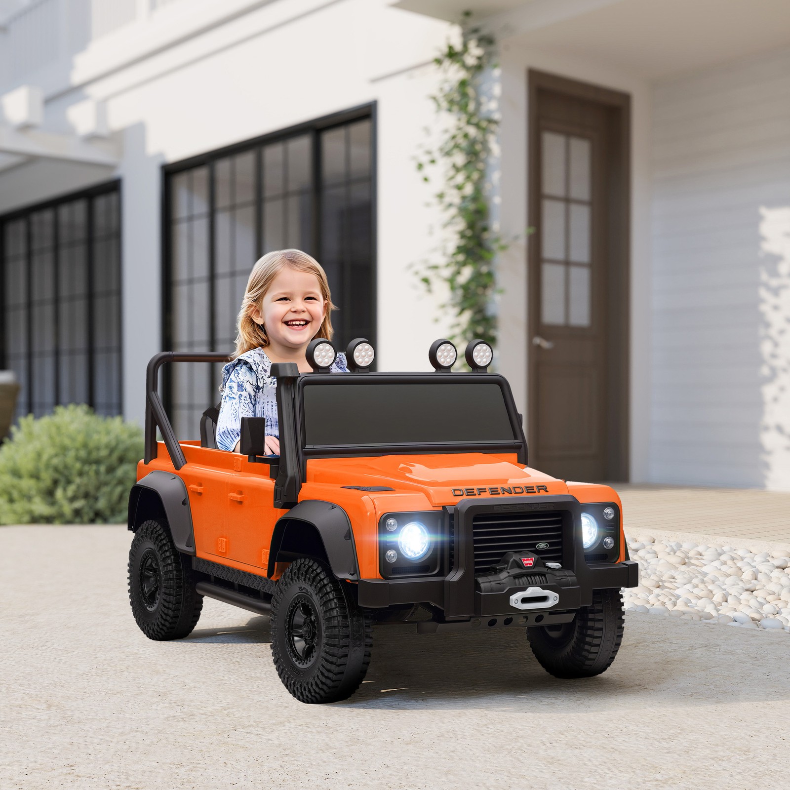 Kids Electric Car, Land Rover Licensed Off-Road Ride On Car, Orange