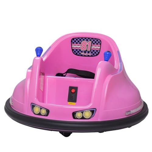 FunPark 6V Bumper Car for Toddlers, Electric Toddler Ride On 6v Pink/Purple