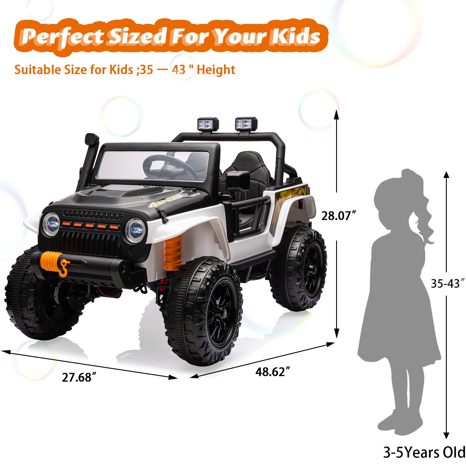 24V Ride On Car Truck Kids 2 Seater Powerful Electric Vehicle Truck Toy 3 Speeds