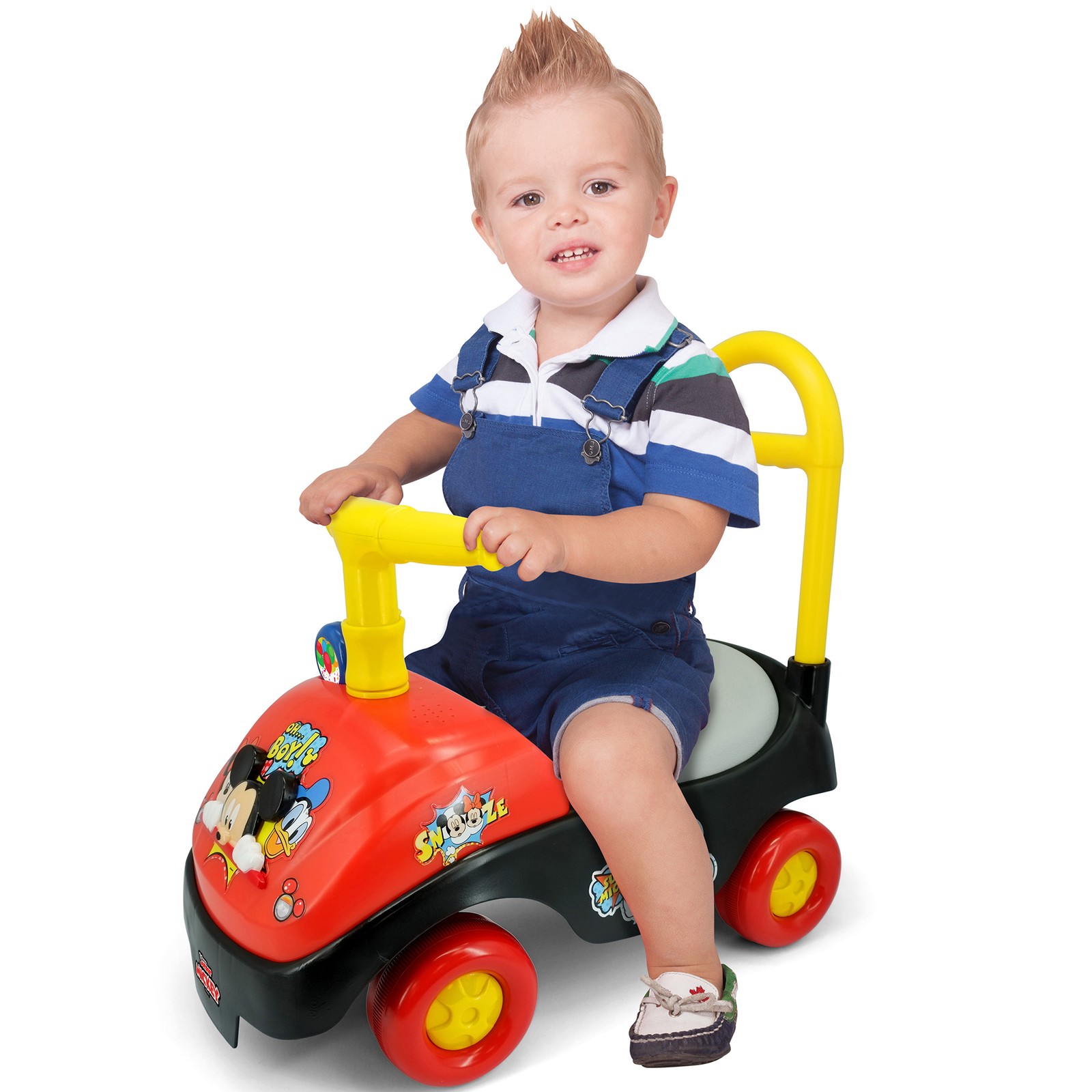 Disney Mickey Foldable Handle Ride-on W/ Interactive Dashboard & Sounds
