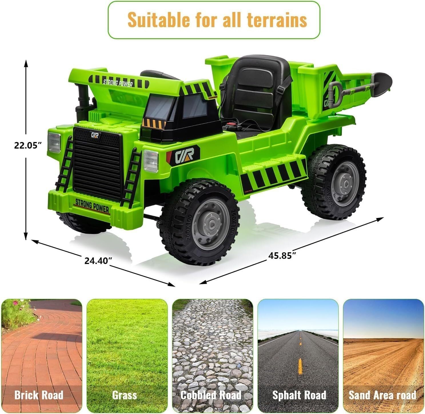 12V Kids Ride On Car Toys Electric Dump Truck Car with Remote Control,Music