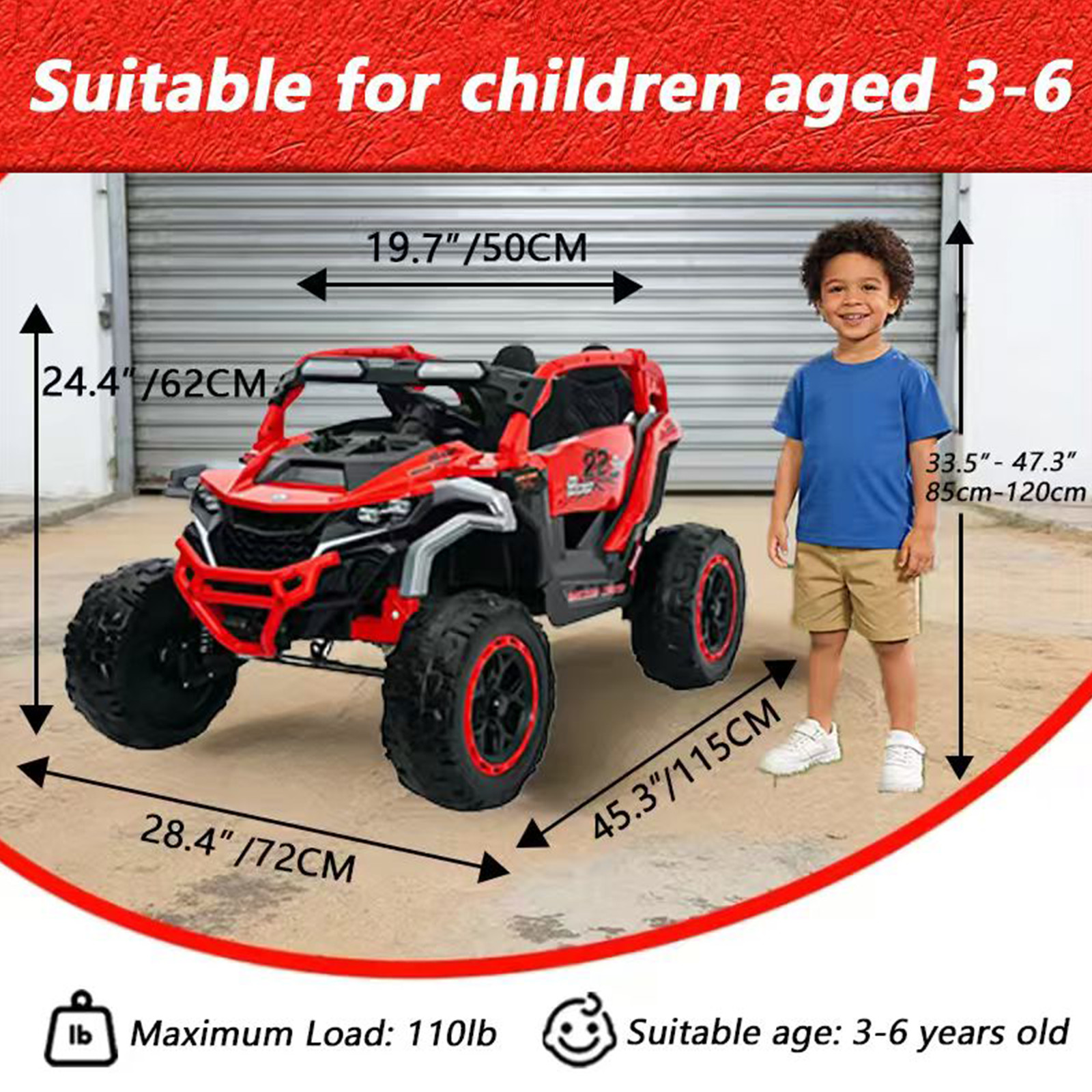 12V Kids Electric Ride On Truck Car 2 Seater UTV Remote Control Suspension