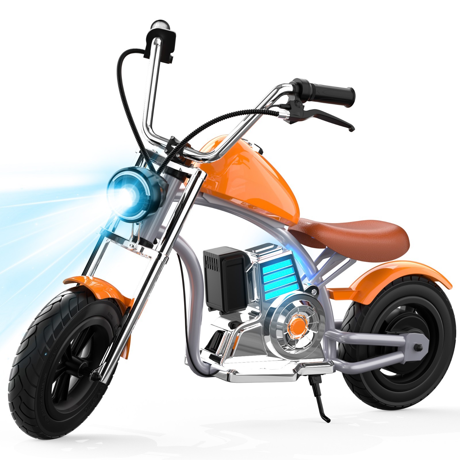 Electric Motorcycle with Ambient Lighting,Built-in Music 10 MPH 12inch tire