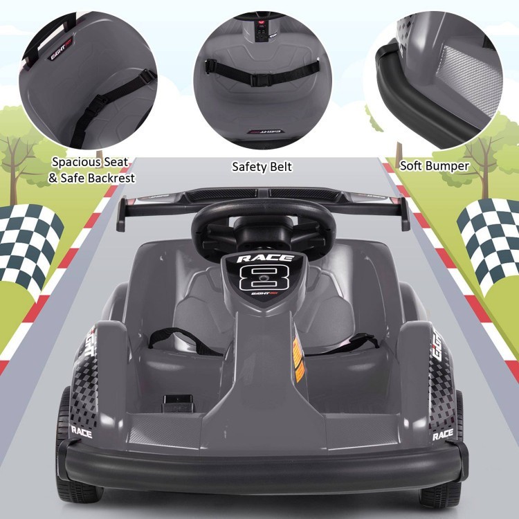 Kids 6V Electric Ride On Go Kart w/ Parent Remote Control Seatbelt Music