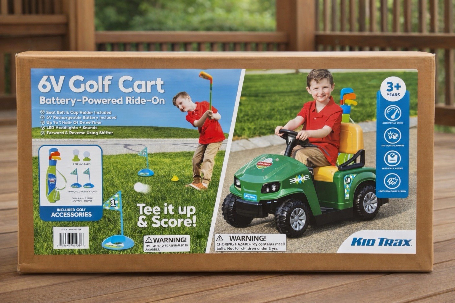 Kid Trax Flybar 6V Golf Cart Battery Powered Ride-On Includes Golf Clubs & Balls
