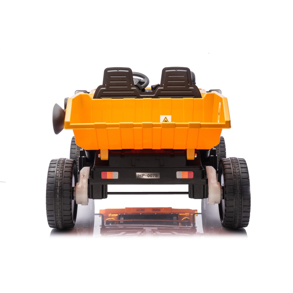 12V 2 Seater Ride on Dump Truck, 2WD 6-Wheel Ride on Toys for Big Kids Ages 3+