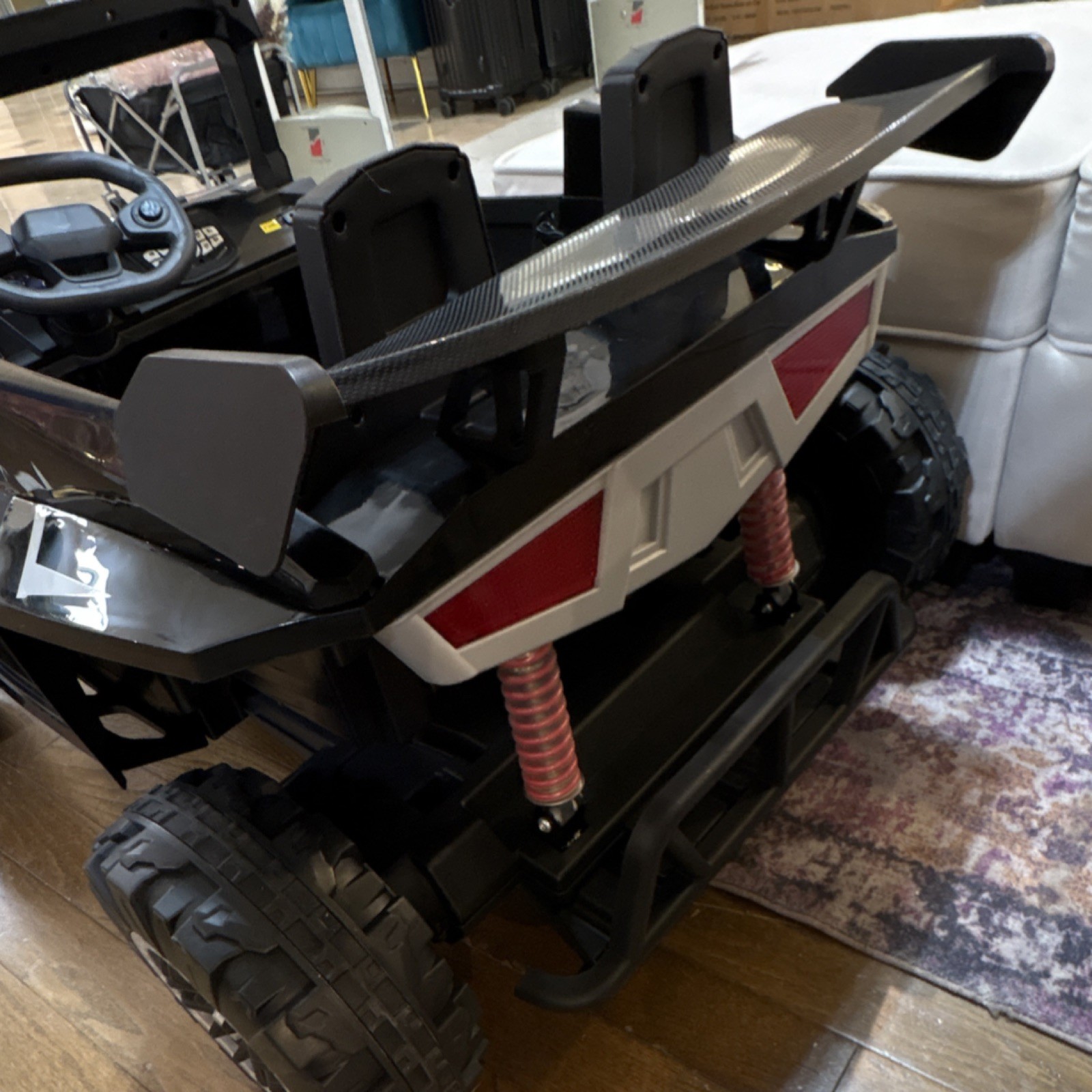 Black Battery Operated Ride-On Toy Car T118 All-Terrain for Ages 3-7