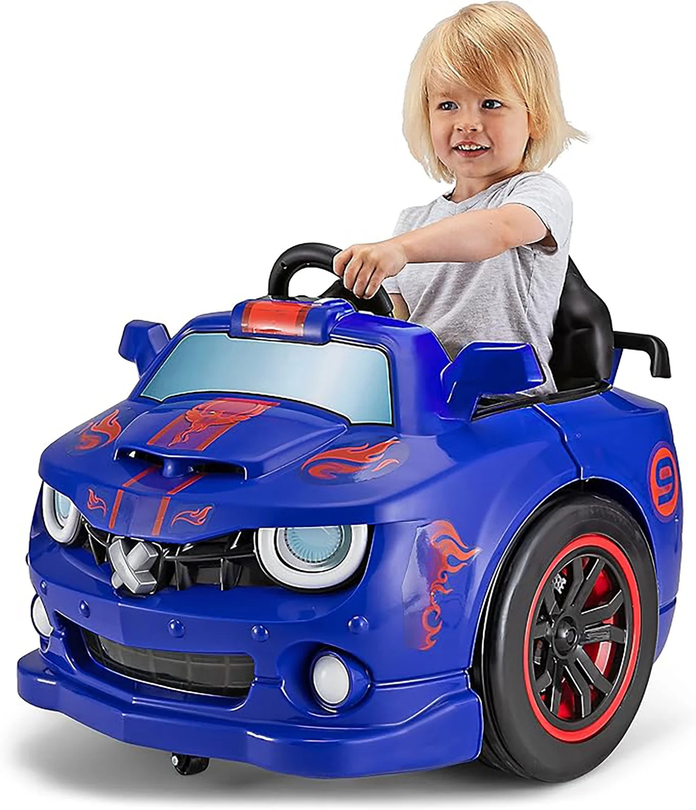 Kid Trax Blue Dizzy Racers 6V Ride-On Car with 360 Spin for Ages 2-5