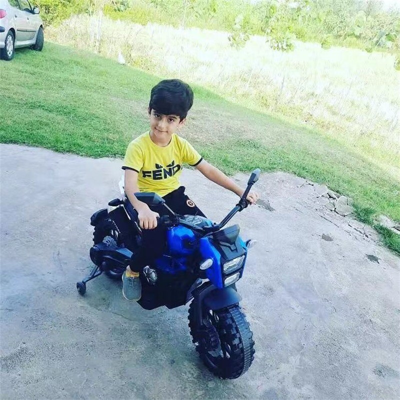 12V Kid Motorcycle Ride On Toy w/ Training Wheel 1.8~3.2mph for kid 3-6 Blue