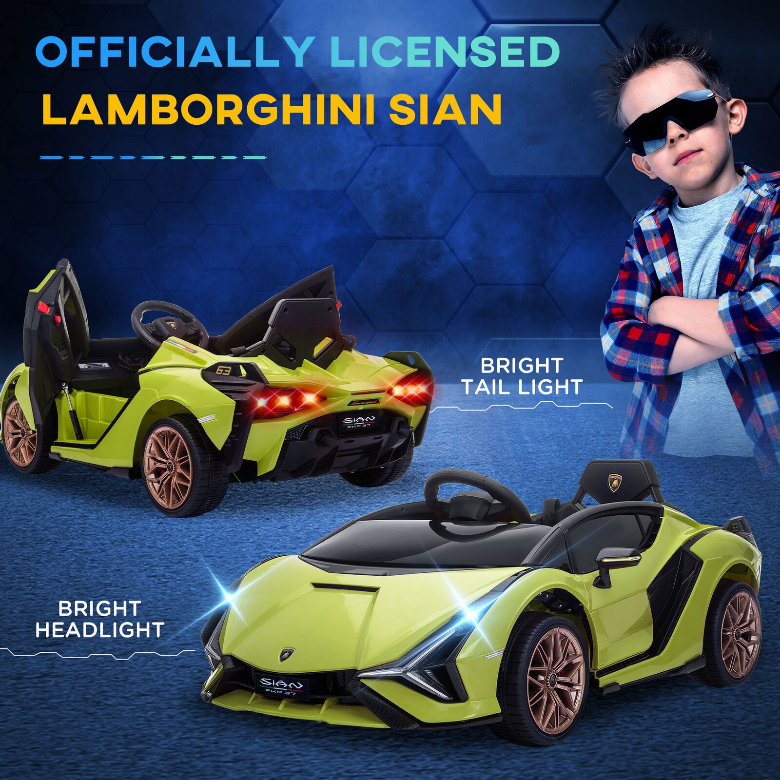 12V Electric Kids Ride On Car Toy with Remote Control MP3 Player for 3-5 Year
