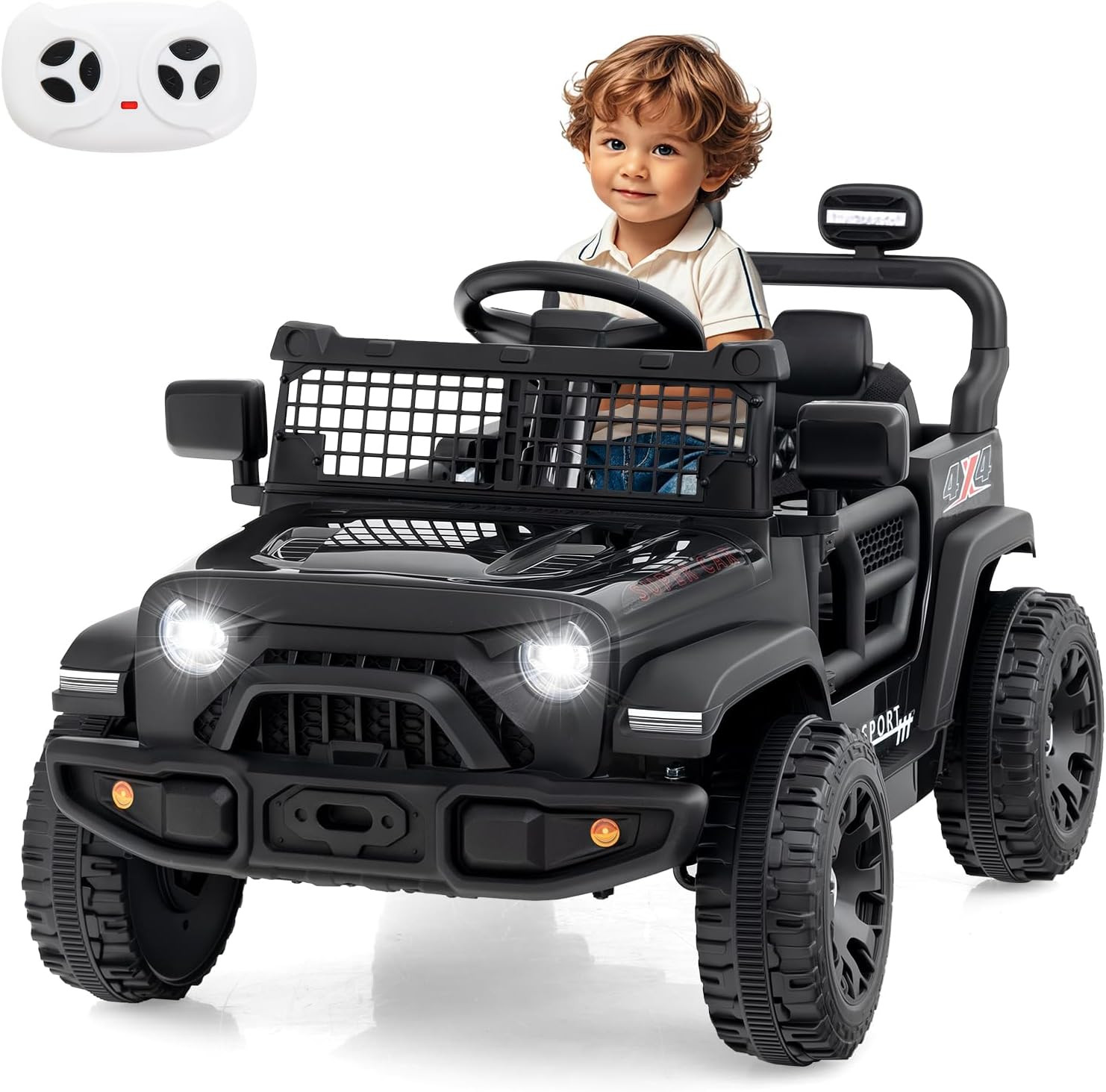 12V Ride on Truck, Battery Powered Electric Vehicle for Kids with Remote Control