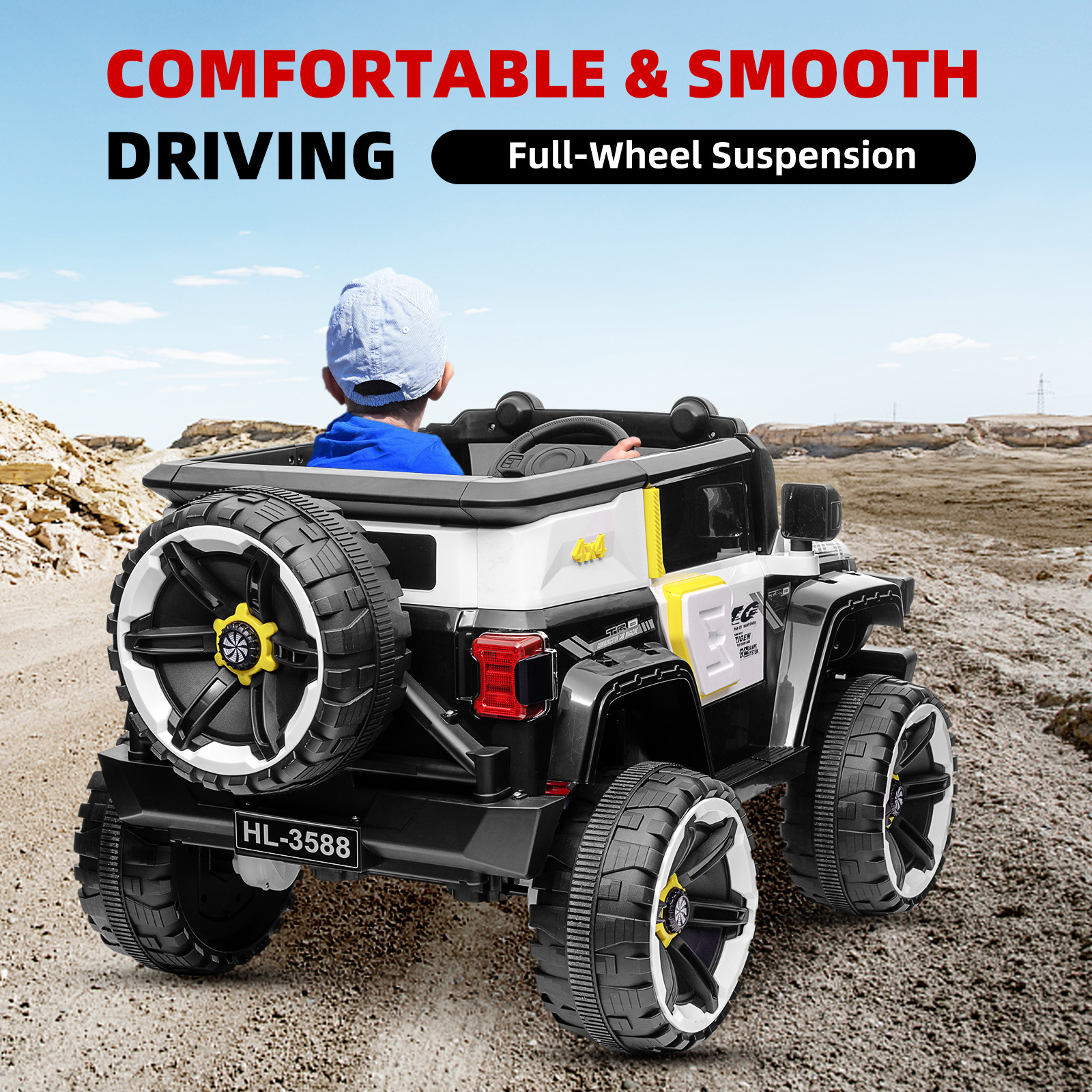 12V Kids Electric Ride on ATV Truck,Single Seat Truck for Boys & Girls Ages 3-7