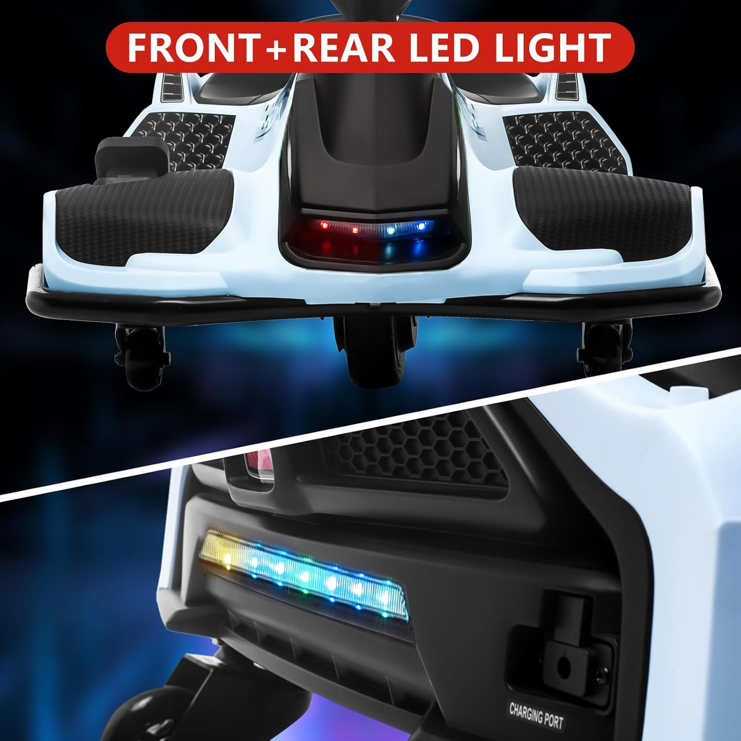 24V Ride on Drift Car for Kids,7Ah Battery 180W Brushless Quieter Motor Electric
