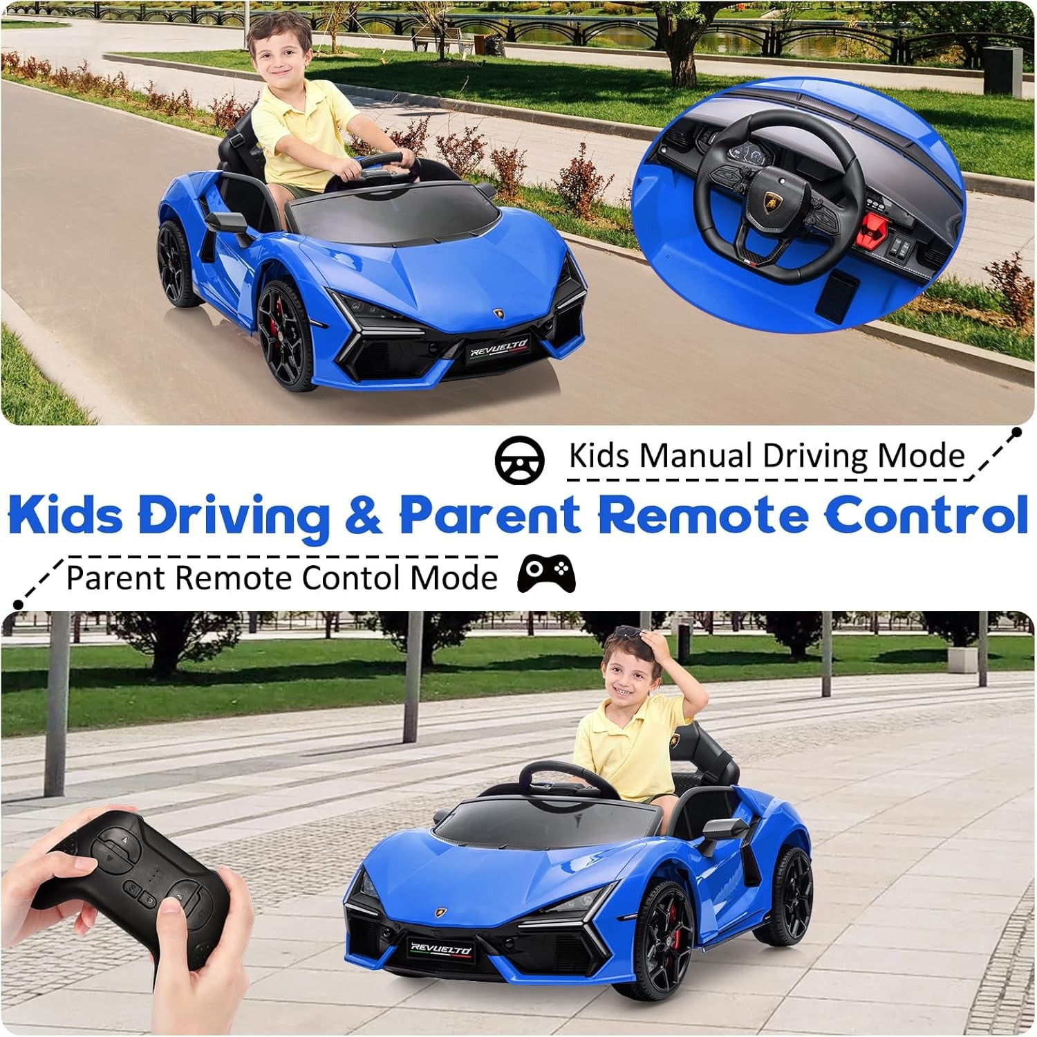 12V Electric Kids Ride On Toy Car w/ Battery Power Remote Control LED Light