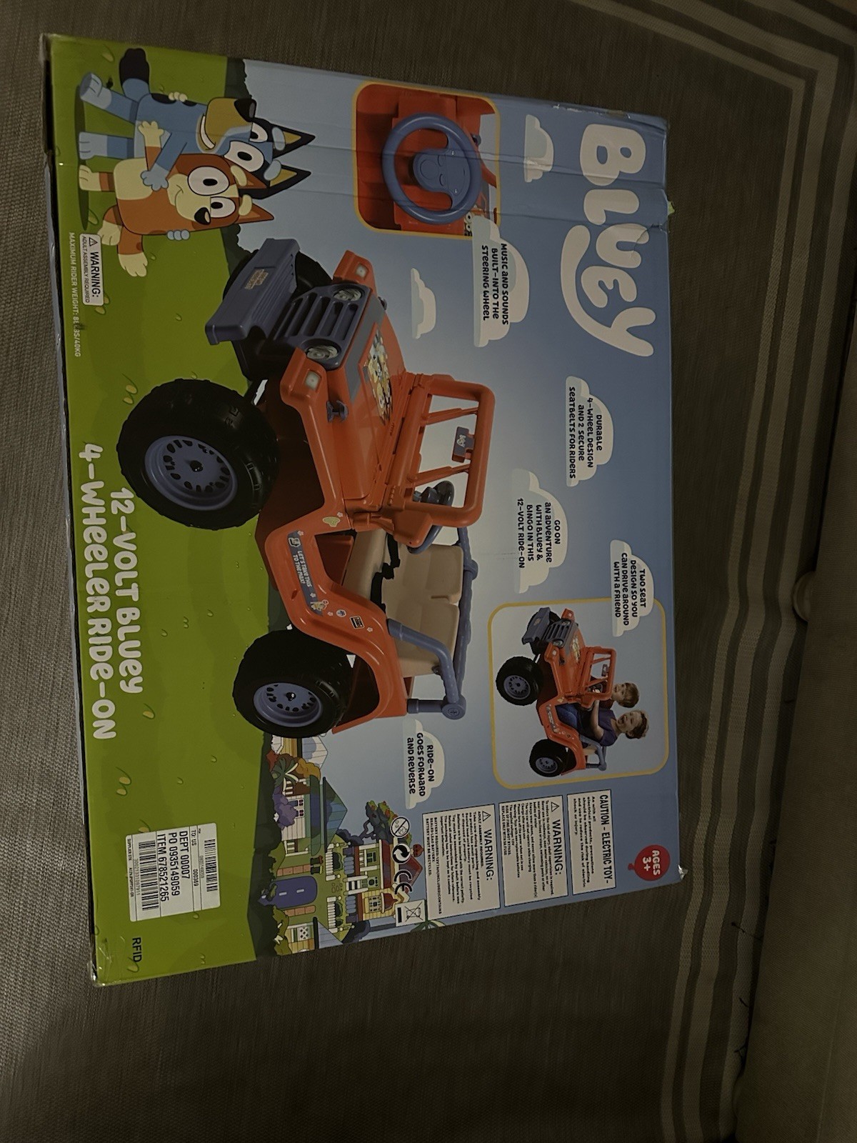 12V Bluey 4-Wheeler Ride-on, Battery Powered Car for Kids with Sounds, Ages 3+