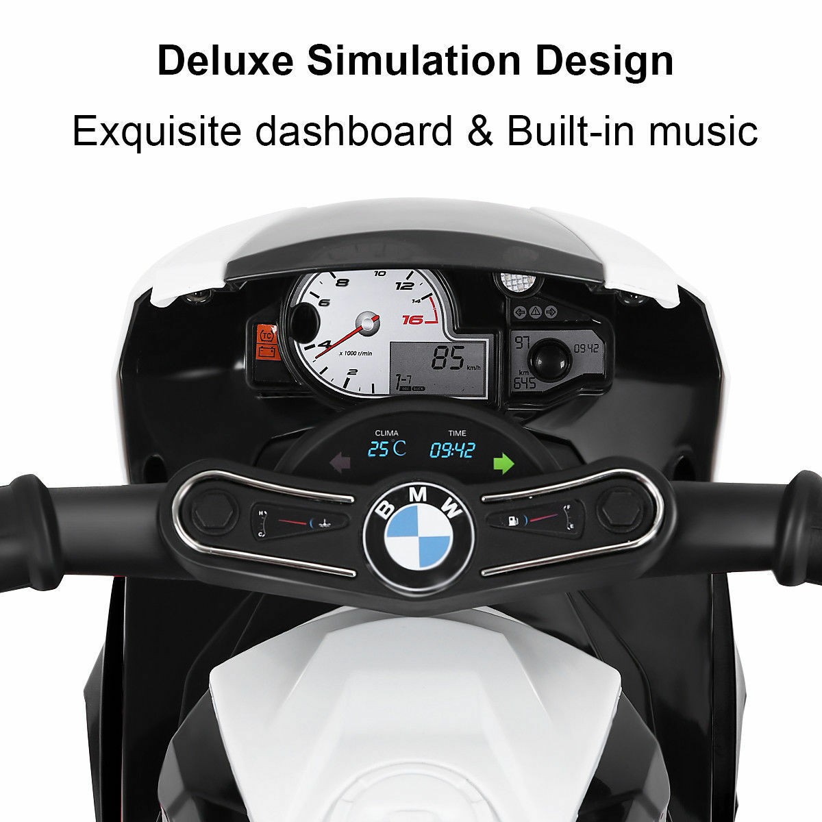Kids Ride On Motorcycle BMW Licensed 6V Electric 3 Wheels Bicycle w/ Music Black