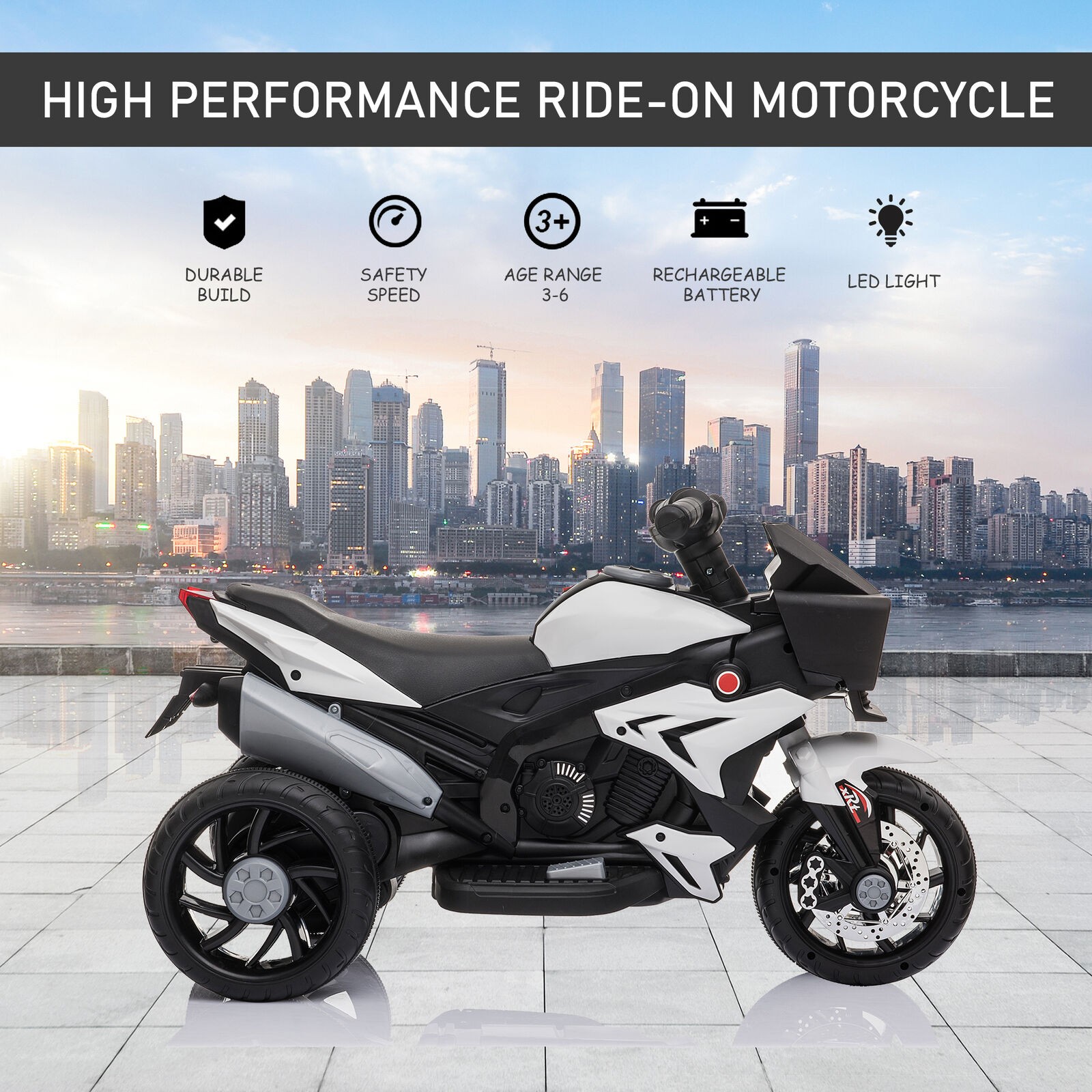 Kids Electric 6V Ride-On Toy Motorcycle Motorbike with Working Horn & Headlights