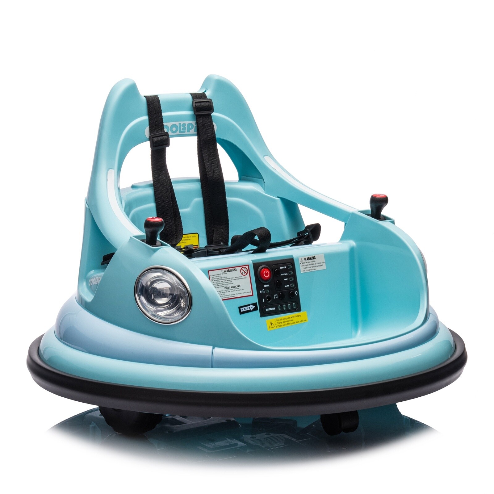 12V Kids Ride On Bumper Car w/ Remote Control, LED Lights – Fits 1.5-5 Years Old