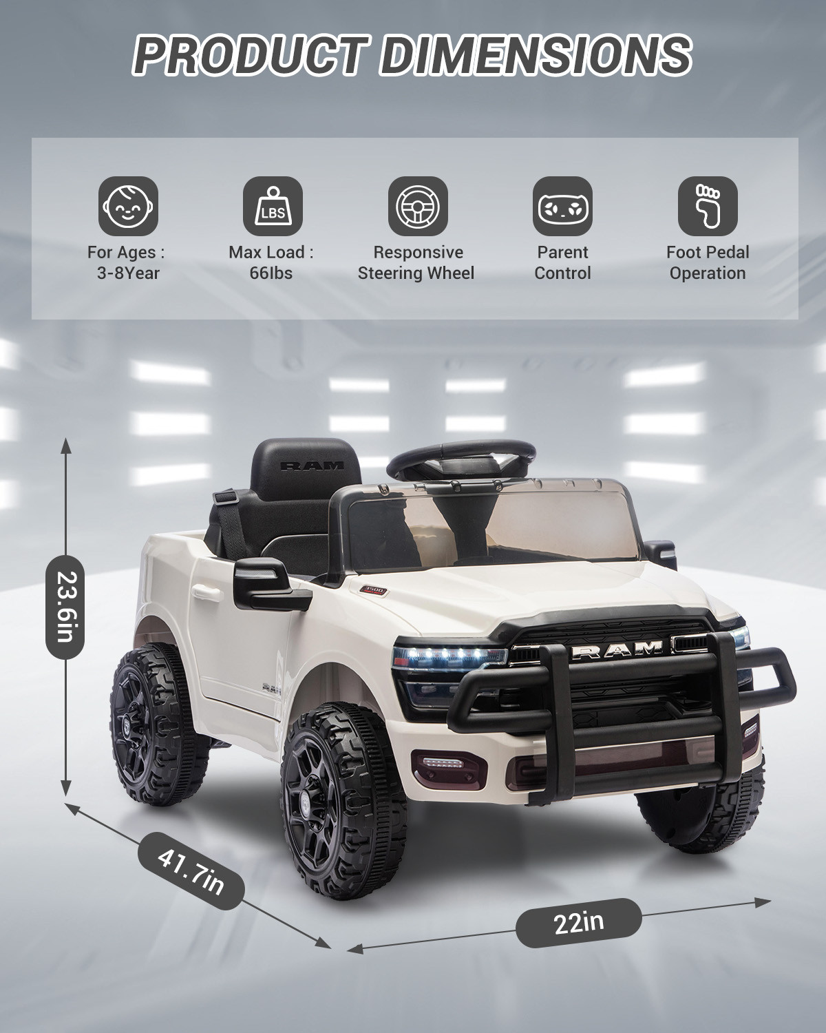 Kids Electric Truck Car w/ Remote Control, Ride On Toys for Boys Girls Children