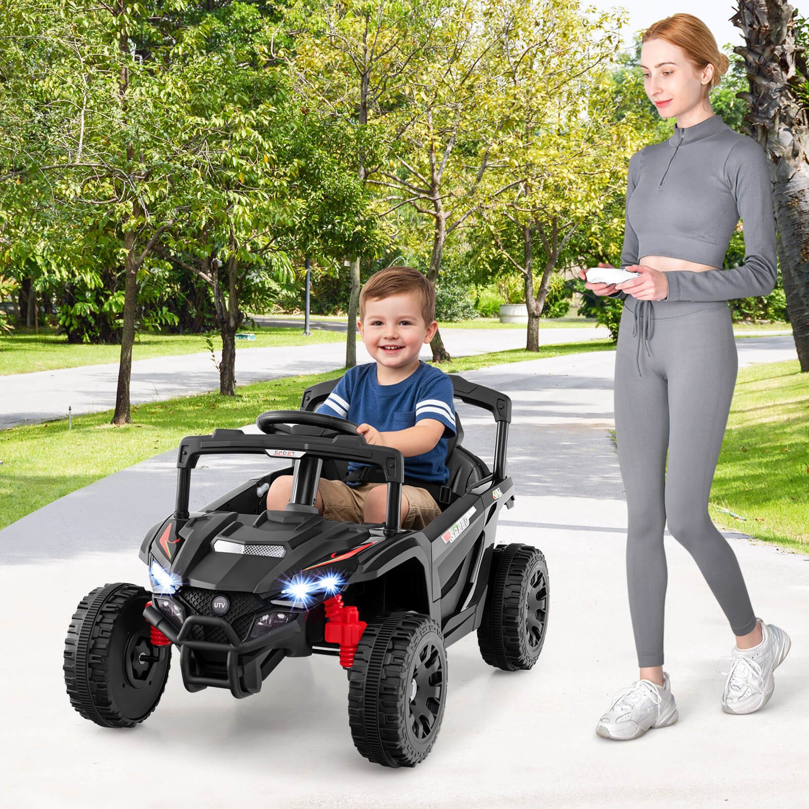 12V Kids Ride On Car Battery Powered Electric Remote Control LED Lights Music