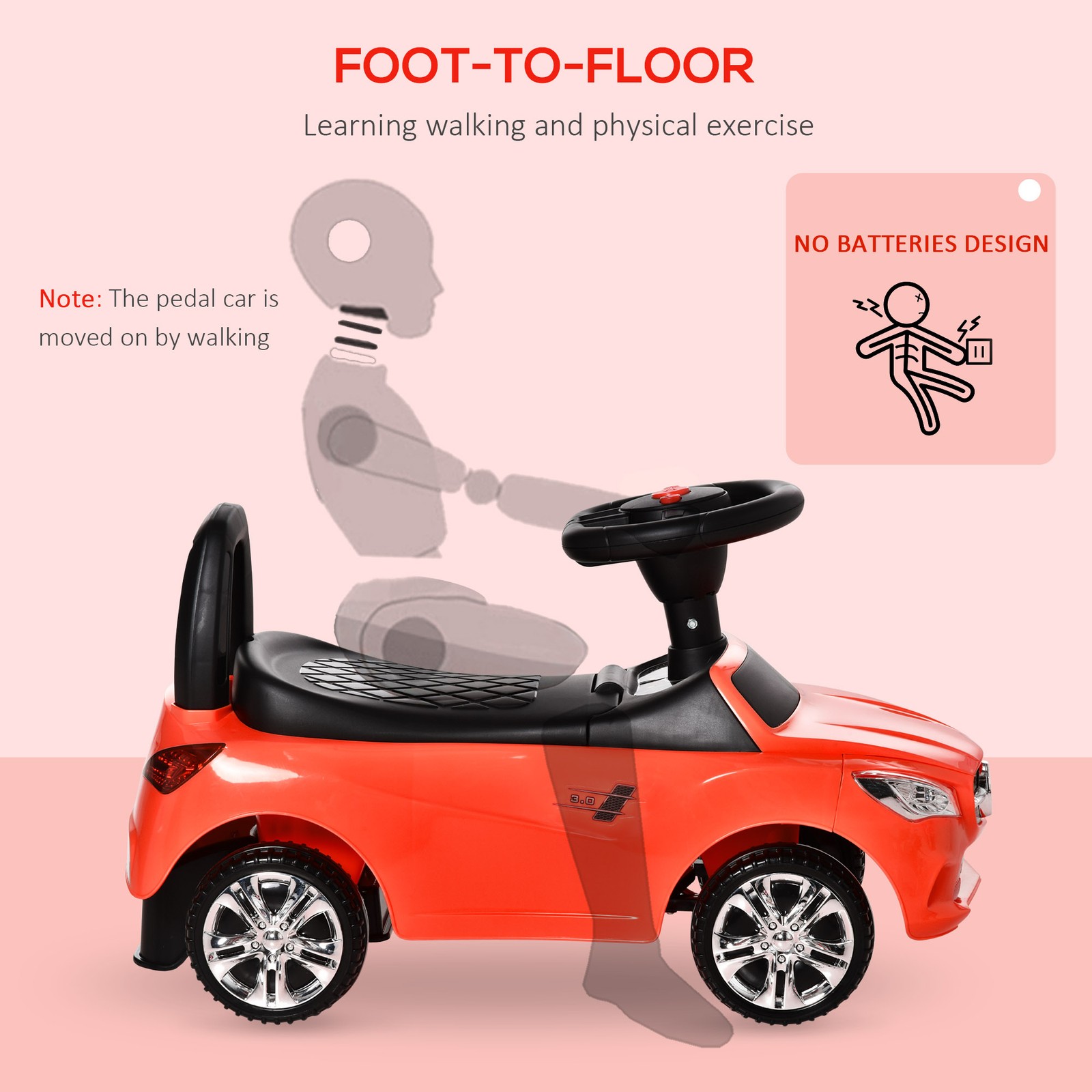 Ride on Sliding Car Baby Ride On Horn Music Working Lights Storage No Power