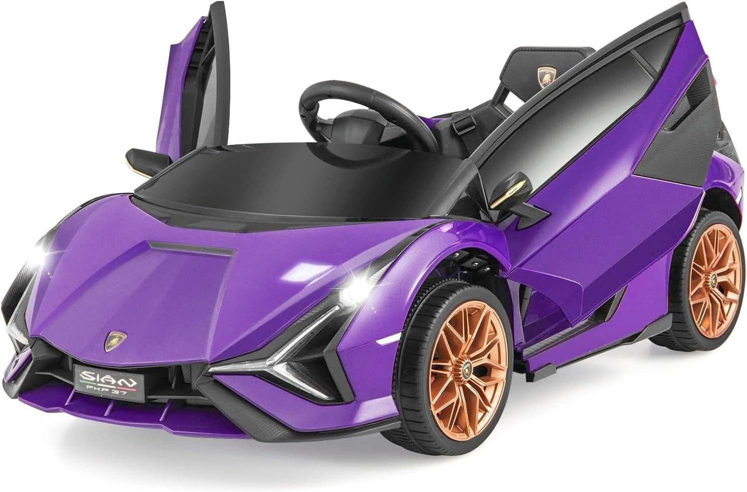 12V Licensed Lamborghini Sian Kids Ride on Car with Parent Remote Control, Sprin