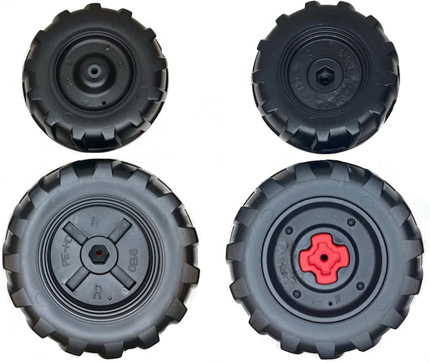 Heavy Duty 12 Volt Tractor Wheels Front Rear 4pc Black Go Kart Golf Cart USA