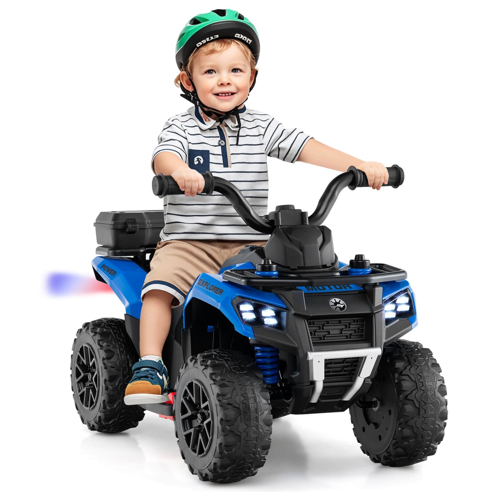 6V Kids Ride On ATV w/ Music & Spray Function USB Port Storage Box Toy Car