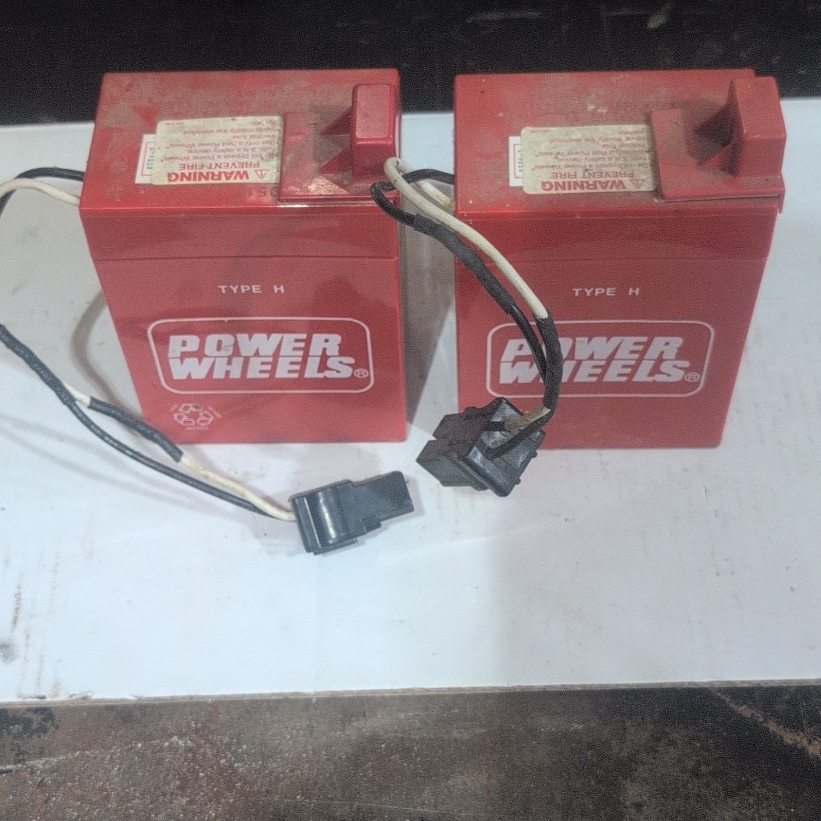 Lot Of 2 Power Wheels Battery 6 Volt Red Fisher Price (USED PREOWNED)