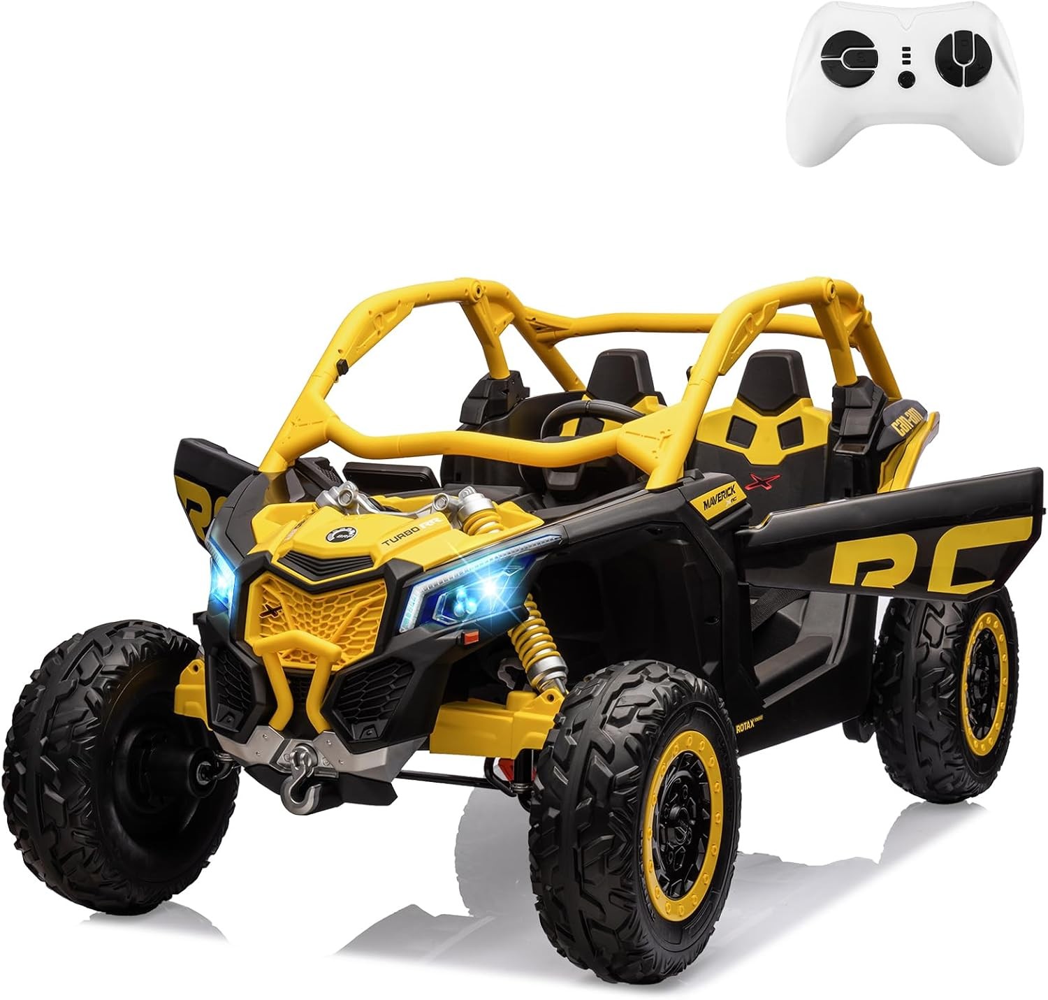 Electric 2-Seater Ride-On UTV for Kids, 24V Dual Battery,4 Motors,Remote Control