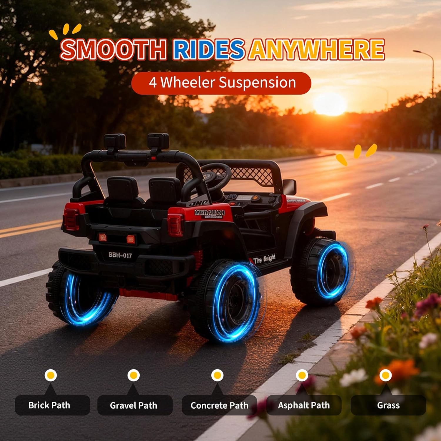 12V Kids Ride On Truck Car Electric Vehicle Remote Control LED Lights Music Gift