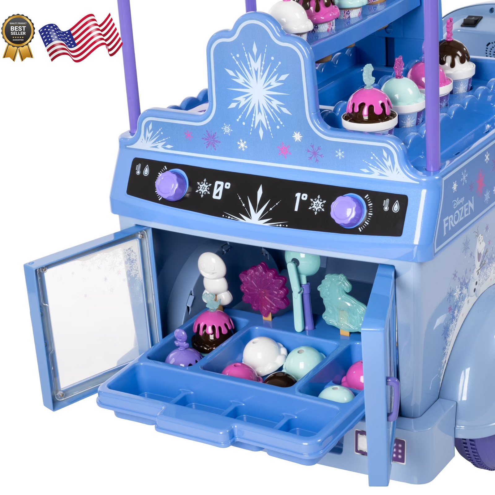 Kids Disney Frozen Electic Ride On Ice Cream Cart Toy W/ Ice Cream & Music GIFT
